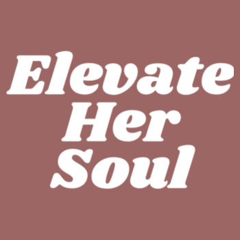 Elevate Her Soul Ladies' Flowy Scoop Muscle Tank- White Design